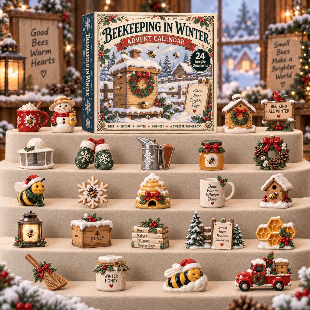 CHRISTMAS KICKOFF 40% OFF - Beekeeping In Winter Advent Calendar 2026 - 24-Day Festive Countdown, Acrylic Charms Blind Box - Gift For Beekeeping Lovers AC0TM289