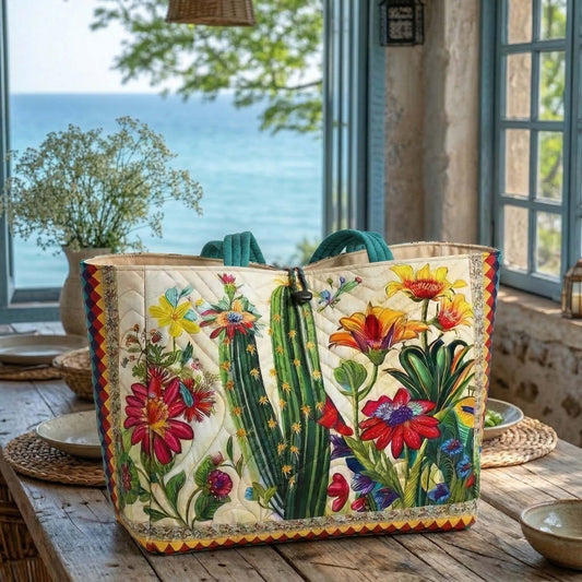 Blooming Cactus Quilted Classic Tote Bag SN0NT038