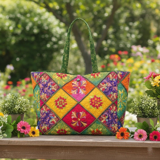 Boho Bloom Quilted Classic Tote Bag SN0DK004