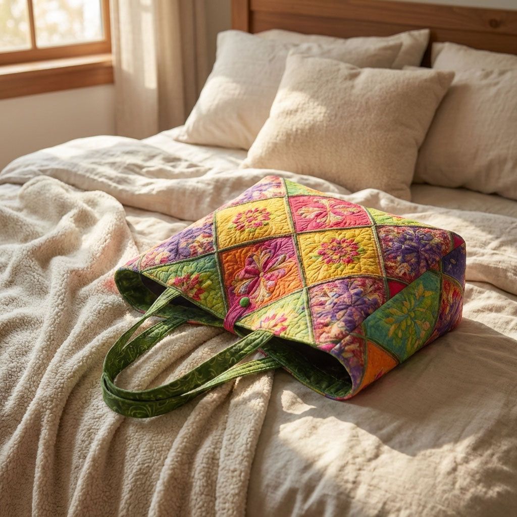 Boho Bloom Quilted Classic Tote Bag SN0DK004