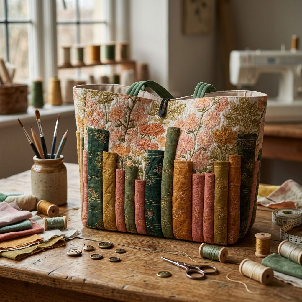 Book Bloom Quilted Classic Tote Bag SN0DK046