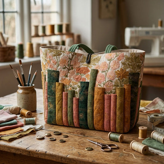 Book Bloom Quilted Classic Tote Bag SN0DK046