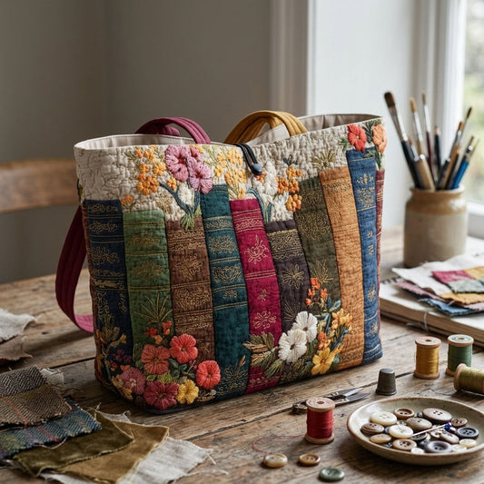 Book Garden Quilted Classic Tote Bag SN0DK049