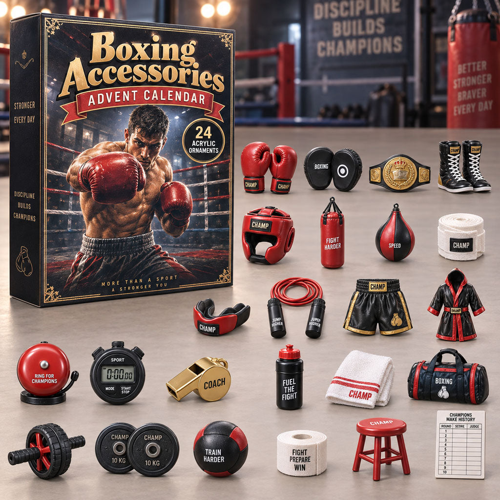 CHRISTMAS KICKOFF 40% OFF - Boxing Accessories Advent Calendar 2026 - 24-Day Festive Countdown, Acrylic Charms Blind Box - Gift For Boxing Lovers AC0NT306