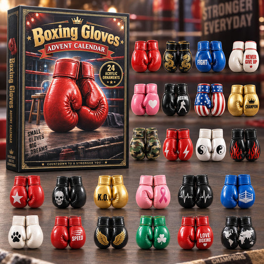 CHRISTMAS KICKOFF 40% OFF - Boxing Gloves Advent Calendar 2026 - 24-Day Festive Countdown, Acrylic Charms Blind Box - Gift For Boxing Lovers AC0NT308