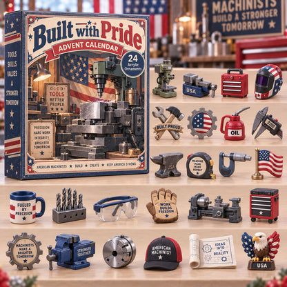 CHRISTMAS KICKOFF 40% OFF - Built with Pride Advent Calendar 2026 - 24-Day Festive Countdown, Acrylic Charms Blind Box - Gift For Machinist Lovers AC0TH358