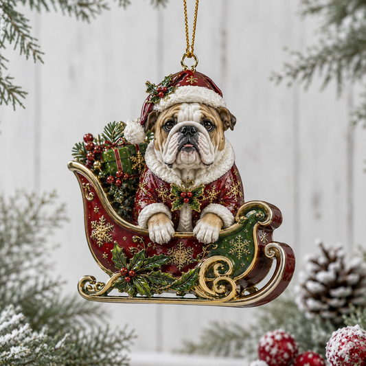 Bulldog Is Coming To Town Mica Ornament NCU0TH018