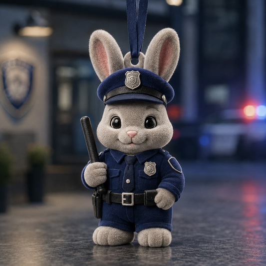 Bunny Officer Mica Ornament NCU0TM040