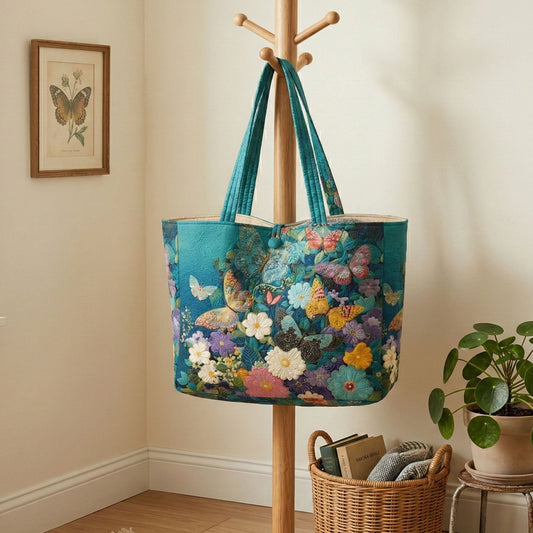 Butterfly Garden Quilted Classic Tote Bag SN0NT028