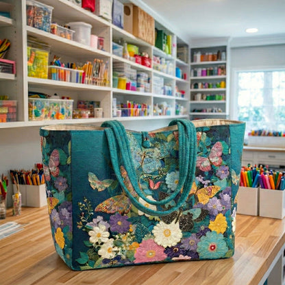 Butterfly Garden Quilted Classic Tote Bag SN0NT028