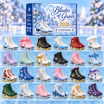 CHRISTMAS KICKOFF 40% OFF - Blades Of Grace Advent Calendar 2026 - 24-Day Festive Countdown, Acrylic Charms Blind Box - Gift For Figure Skating Lovers AC0HT630