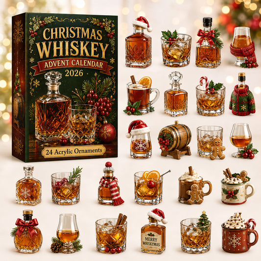 CHRISTMAS KICKOFF 40% OFF - Christmas Barrel Drinks Advent Calendar 2026 - 24-Day Festive Countdown, Acrylic Charms Blind Box - Gift For Family & Friends AC0HT603