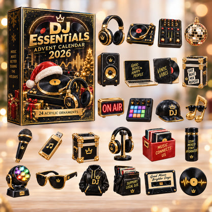 CHRISTMAS KICKOFF 40% OFF - DJ Essentials Advent Calendar 2026 - 24-Day Festive Countdown, Acrylic Charms Blind Box - Gift For DJs AC0HT616