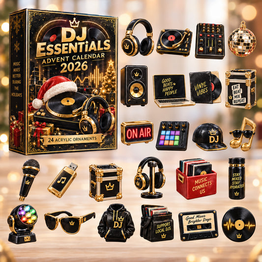 CHRISTMAS KICKOFF 40% OFF - DJ Essentials Advent Calendar 2026 - 24-Day Festive Countdown, Acrylic Charms Blind Box - Gift For DJs AC0HT616