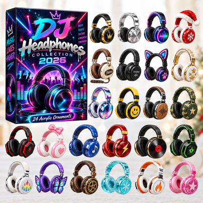 CHRISTMAS KICKOFF 40% OFF - DJ Headphones Advent Calendar 2026 - 24-Day Festive Countdown, Acrylic Charms Blind Box - Gift For DJs AC0HT618