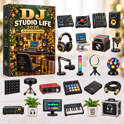 CHRISTMAS KICKOFF 40% OFF - DJ Studio Life Advent Calendar 2026 - 24-Day Festive Countdown, Acrylic Charms Blind Box - Gift For DJs AC0HT617
