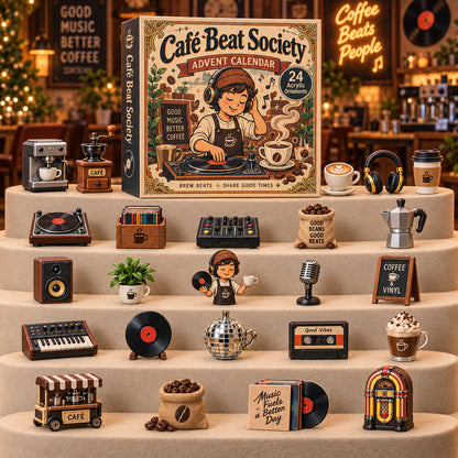 CHRISTMAS KICKOFF 40% OFF - Cafe Beat Society Advent Calendar 2026 - 24-Day Festive Countdown, Acrylic Charms Blind Box - Gift For Music Lovers AC0TH265