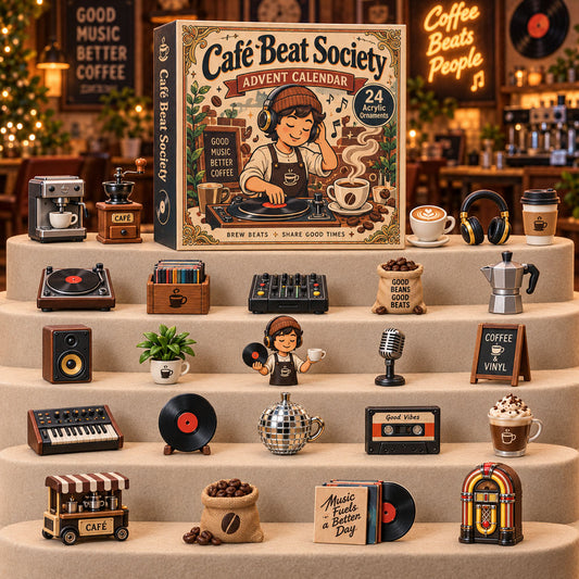CHRISTMAS KICKOFF 40% OFF - Cafe Beat Society Advent Calendar 2026 - 24-Day Festive Countdown, Acrylic Charms Blind Box - Gift For Music Lovers AC0TH265