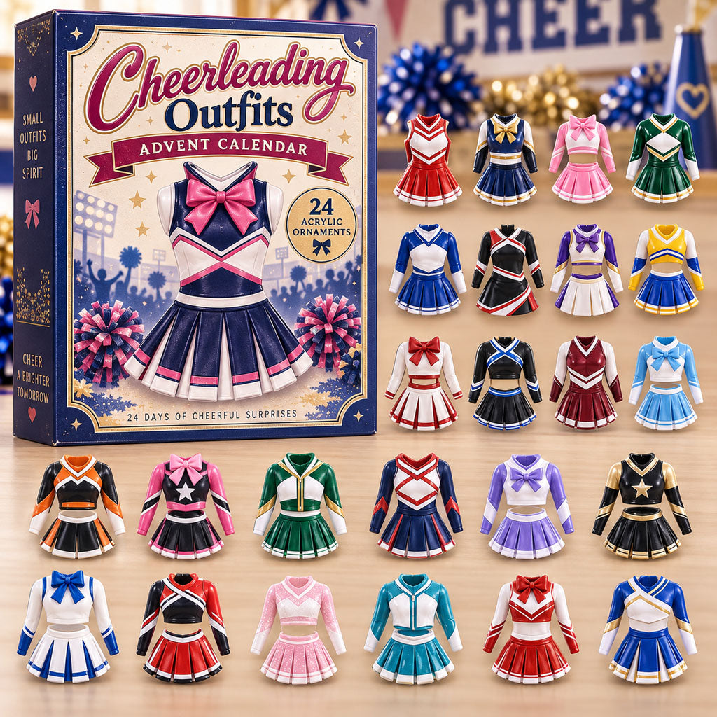 CHRISTMAS KICKOFF 40% OFF - Cheerleading Outfits Advent Calendar 2026 - 24-Day Festive Countdown, Acrylic Charms Blind Box - Gift For Cheerleading Lovers AC0NT412
