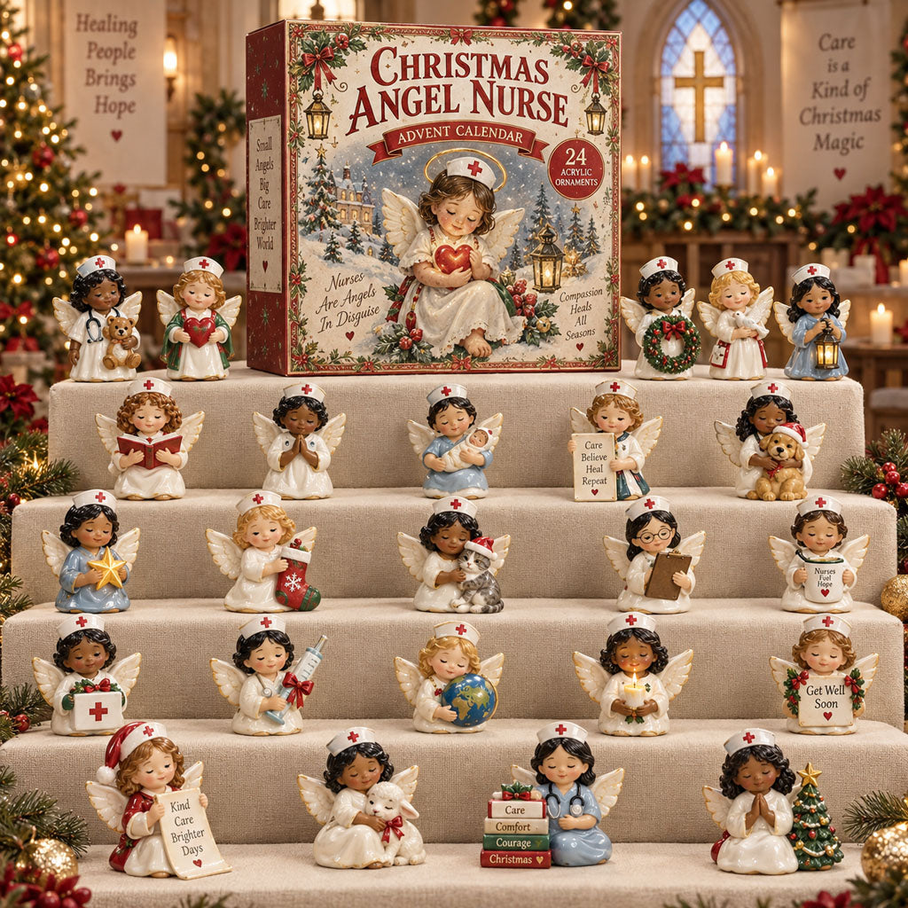 CHRISTMAS KICKOFF 40% OFF - Christmas Angel Nurse Advent Calendar 2026 - 24-Day Festive Countdown, Acrylic Charms Blind Box - Gift For Nurse Lovers AC0TM343