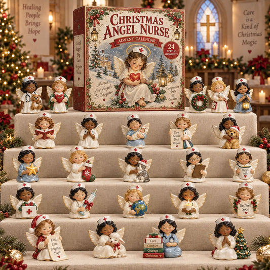 CHRISTMAS KICKOFF 40% OFF - Christmas Angel Nurse Advent Calendar 2026 - 24-Day Festive Countdown, Acrylic Charms Blind Box - Gift For Nurse Lovers AC0TM343