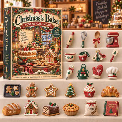 CHRISTMAS KICKOFF 40% OFF - Christmas Baker Advent Calendar 2026 - 24-Day Festive Countdown, Acrylic Charms Blind Box - Gift For Family, Friends AC0TH314