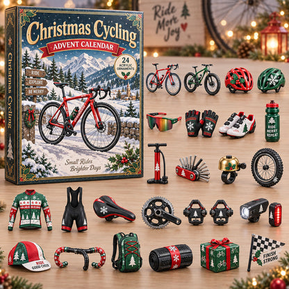 CHRISTMAS KICKOFF 40% OFF - Christmas Cycling Advent Calendar 2026 - 24-Day Festive Countdown, Acrylic Charms Blind Box - Gift For Cycling Lovers AC0NT391