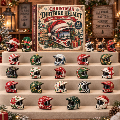 CHRISTMAS KICKOFF 40% OFF - Christmas Dirtbike Helmet Advent Calendar 2026 - 24-Day Festive Countdown, Acrylic Charms Blind Box - Gift For Dirt Bike Lovers AC0TM318