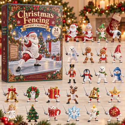 CHRISTMAS KICKOFF 40% OFF - Christmas Fencing Advent Calendar 2026 - 24-Day Festive Countdown, Acrylic Charms Blind Box - Gift For Fencing Lovers AC0NT347