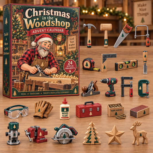 CHRISTMAS KICKOFF 40% OFF - Christmas In The Woodshop Advent Calendar 2026 - 24-Day Festive Countdown, Acrylic Charms Blind Box - Gift For Woodworking Lovers AC0NT326