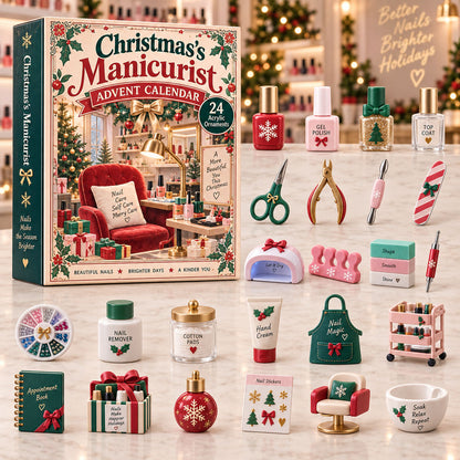 CHRISTMAS KICKOFF 40% OFF - Christmas Manicurist Advent Calendar 2026 - 24-Day Festive Countdown, Acrylic Charms Blind Box - Gift For Family, Friends AC0TH312
