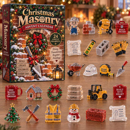 CHRISTMAS KICKOFF 40% OFF - Christmas Masonry Advent Calendar 2026 - 24-Day Festive Countdown, Acrylic Charms Blind Box - Gift For Masons AC0NT377