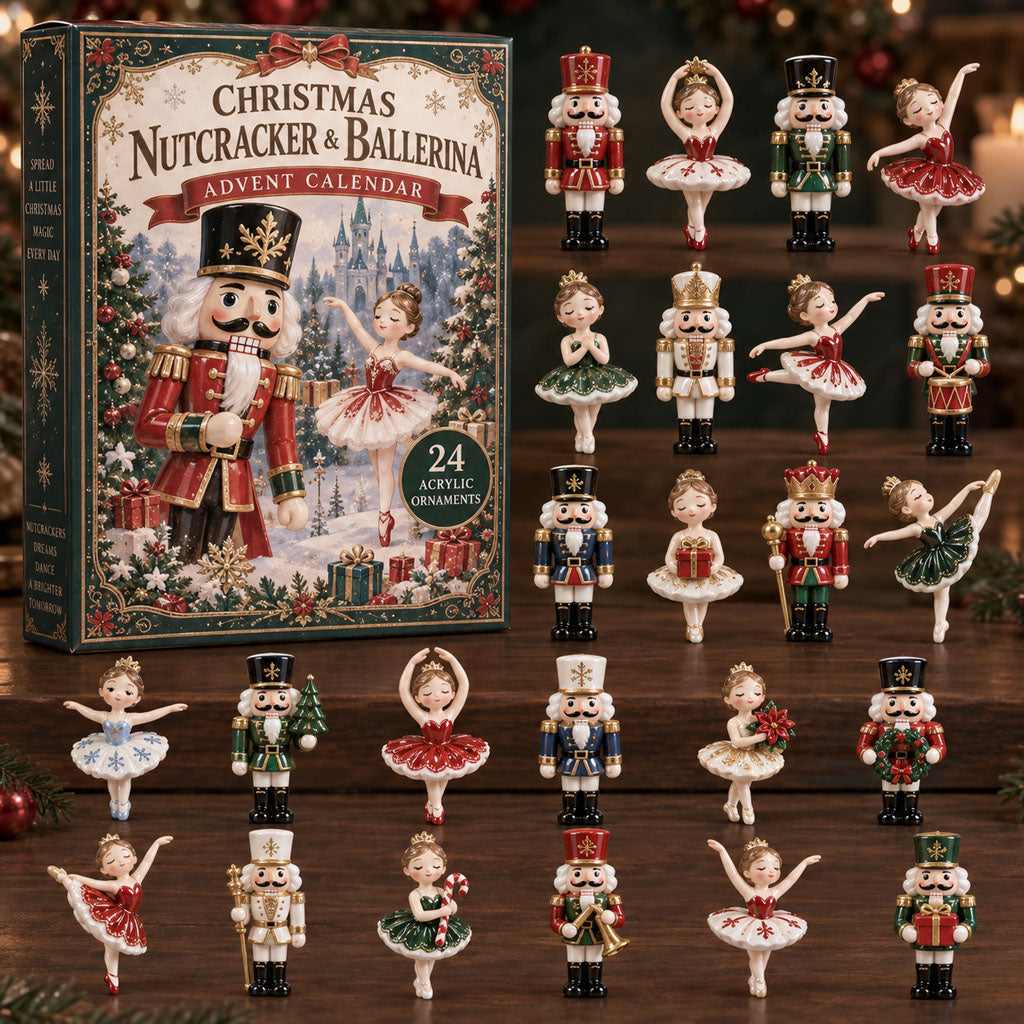 CHRISTMAS KICKOFF 40% OFF - Christmas Nutcracker Ballerina Advent Calendar 2026 - 24-Day Festive Countdown, Acrylic Charms Blind Box - Gift For Ballet Lovers AC0TM417