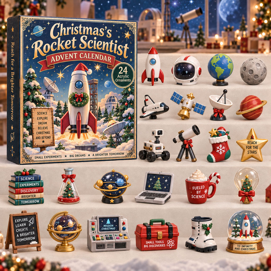 CHRISTMAS KICKOFF 40% OFF - Christmas Rocket Scientist Advent Calendar 2026 - 24-Day Festive Countdown, Acrylic Charms Blind Box - Gift For Family, Friends AC0TH315
