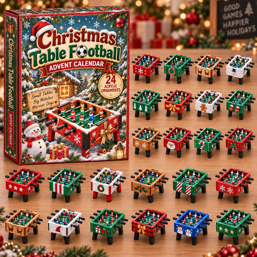 CHRISTMAS KICKOFF 40% OFF - Christmas Table Football Advent Calendar 2026 - 24-Day Festive Countdown, Acrylic Charms Blind Box - Gift For Table Football Lovers AC0NT341