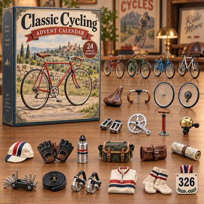 CHRISTMAS KICKOFF 40% OFF - Classic Cycling Advent Calendar 2026 - 24-Day Festive Countdown, Acrylic Charms Blind Box - Gift For Cycling Lovers AC0NT392