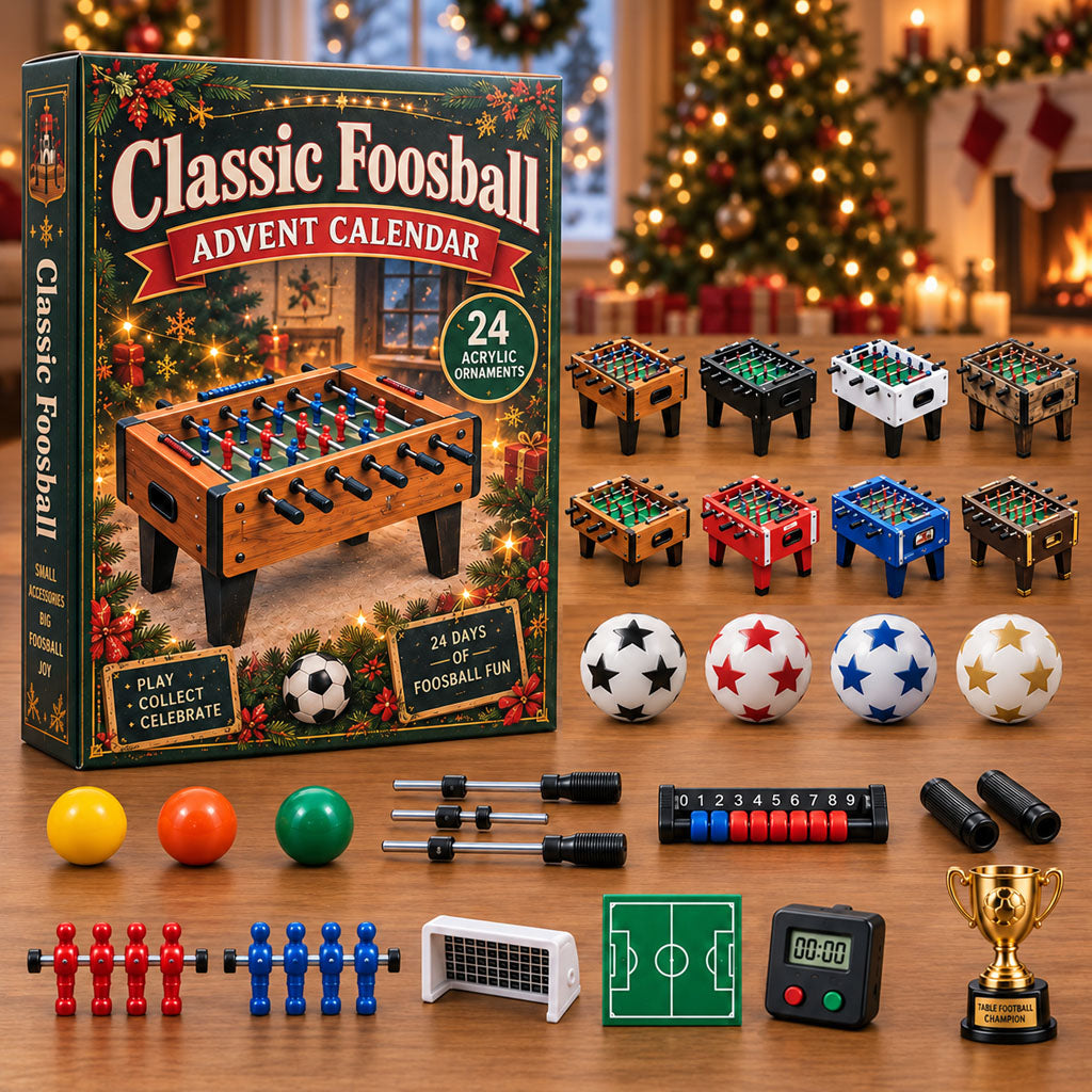 CHRISTMAS KICKOFF 40% OFF - Classic Foosball Advent Calendar 2026 - 24-Day Festive Countdown, Acrylic Charms Blind Box - Gift For Table Football Lovers AC0NT342