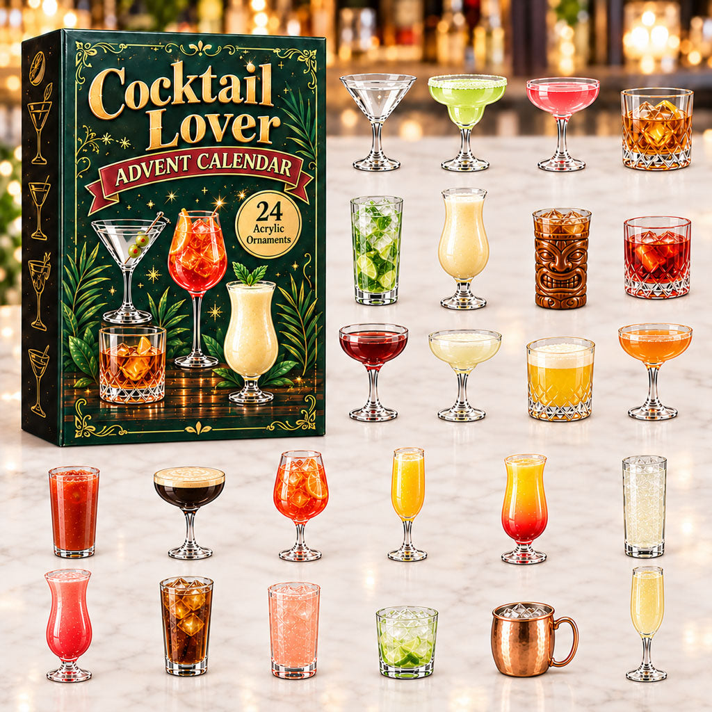 CHRISTMAS KICKOFF 40% OFF - Cocktail Lover Advent Calendar 2026 - 24-Day Festive Countdown, Acrylic Charms Blind Box - Gift For Alcohol Lovers AC0HA293