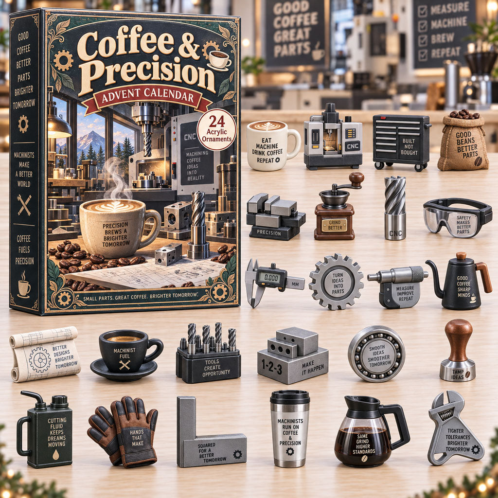CHRISTMAS KICKOFF 40% OFF - Coffee Precision Advent Calendar 2026 - 24-Day Festive Countdown, Acrylic Charms Blind Box - Gift For Machinist Lovers AC0TH356
