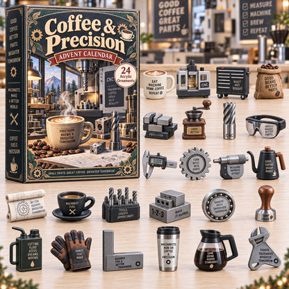 CHRISTMAS KICKOFF 40% OFF - Coffee Precision Advent Calendar 2026 - 24-Day Festive Countdown, Acrylic Charms Blind Box - Gift For Machinist Lovers AC0TH356