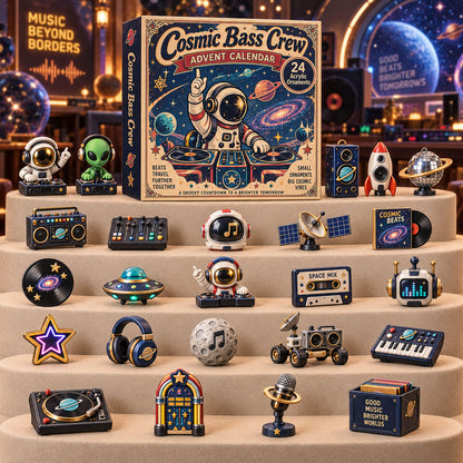 CHRISTMAS KICKOFF 40% OFF - Cosmic Bass Crew Advent Calendar 2026 - 24-Day Festive Countdown, Acrylic Charms Blind Box - Gift For Music Lovers AC0TH269