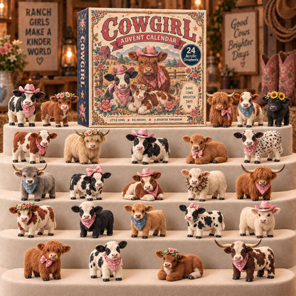 CHRISTMAS KICKOFF 40% OFF - Cowgirl Cattle Advent Calendar 2026 - 24-Day Festive Countdown, Acrylic Charms Blind Box - Gift For Friends, Family AC0TM352