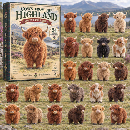 CHRISTMAS KICKOFF 40% OFF - Cows From The Highland Advent Calendar 2026 - 24-Day Festive Countdown, Acrylic Charms Blind Box - Gift For Highland Cow Lovers AC0TM369