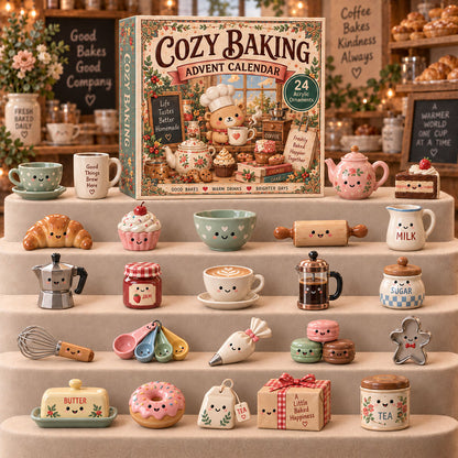 CHRISTMAS KICKOFF 40% OFF - Cozy Baking Advent Calendar 2026 - 24-Day Festive Countdown, Acrylic Charms Blind Box - Gift For Baking Lovers AC0TM308