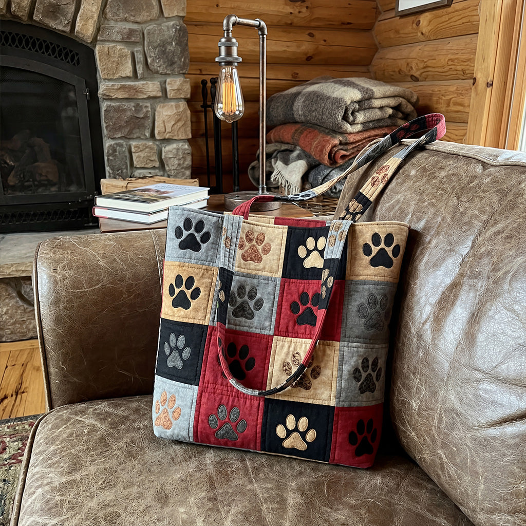 Cozy Paws Quilted Zipper Tote Bag SN0PT002
