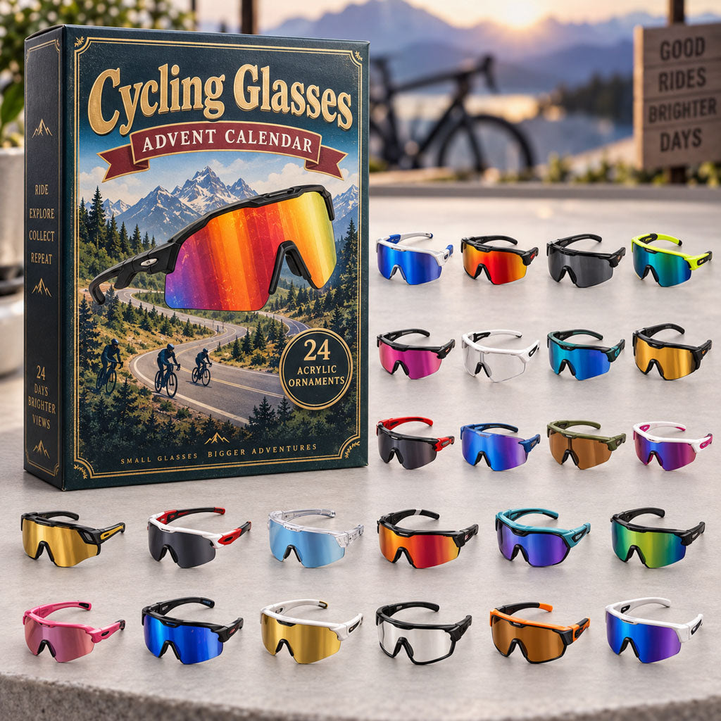 CHRISTMAS KICKOFF 40% OFF - Cycling Glasses Advent Calendar 2026 - 24-Day Festive Countdown, Acrylic Charms Blind Box - Gift For Cycling Lovers AC0NT394