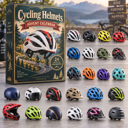 CHRISTMAS KICKOFF 40% OFF - Cycling Helmets Advent Calendar 2026 - 24-Day Festive Countdown, Acrylic Charms Blind Box - Gift For Cycling Lovers AC0NT395