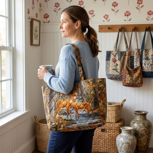 Deer Haven Quilted Classic Tote Bag SN0DK035