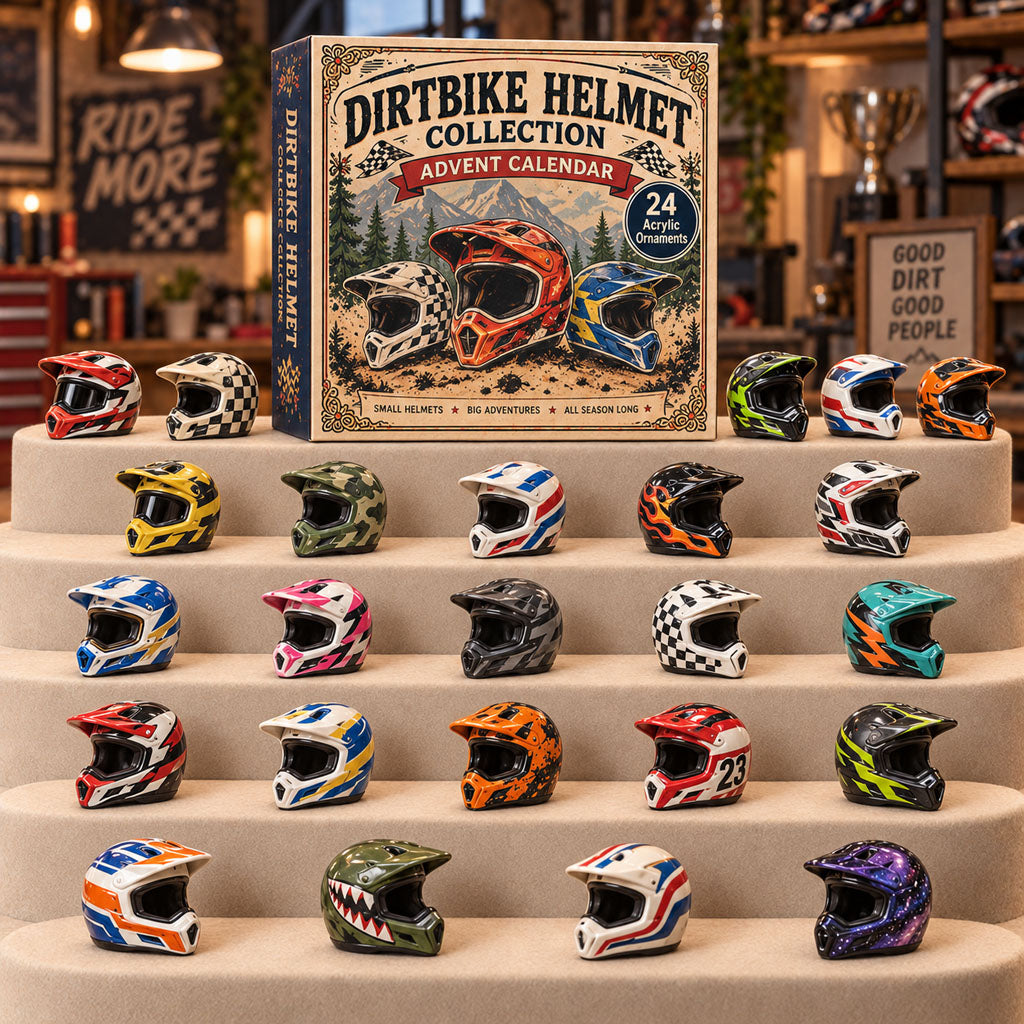 CHRISTMAS KICKOFF 40% OFF - Dirtbike Helmet Collection Advent Calendar 2026 - 24-Day Festive Countdown, Acrylic Charms Blind Box - Gift For Dirt Bike Lovers AC0TM317