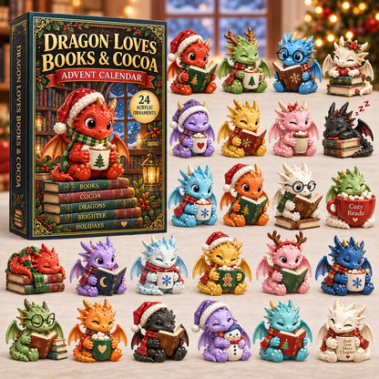 CHRISTMAS KICKOFF 40% OFF - Dragon Loves Cocoa Advent Calendar 2026 - 24-Day Festive Countdown, Acrylic Charms Blind Box - Gift For Dragon Lovers AC0TM413